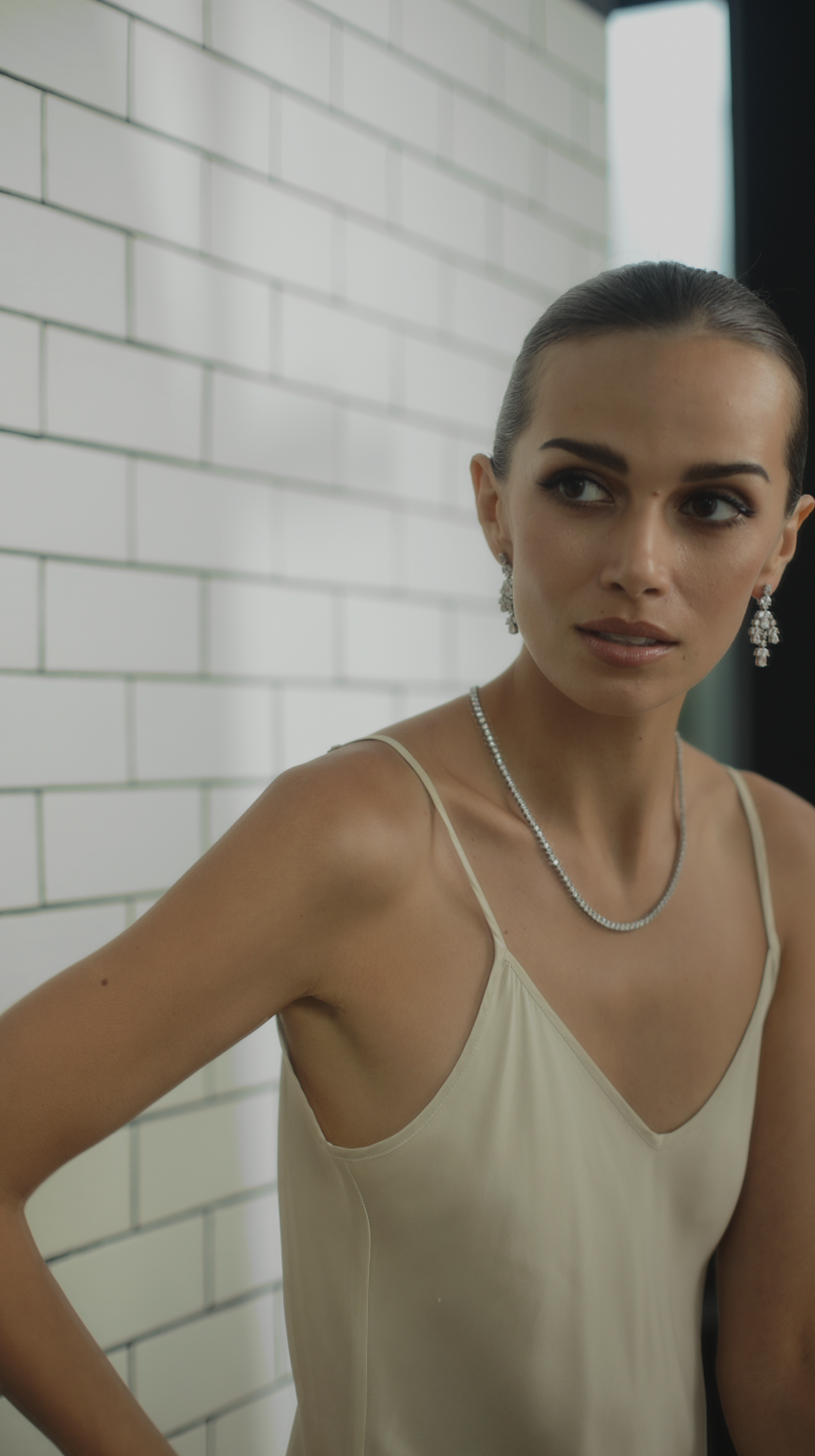 Aster White Chandelier Earrings