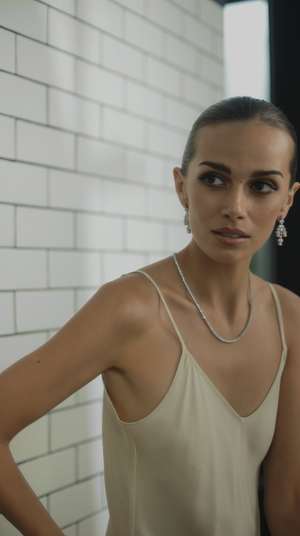 Aster White Chandelier Earrings