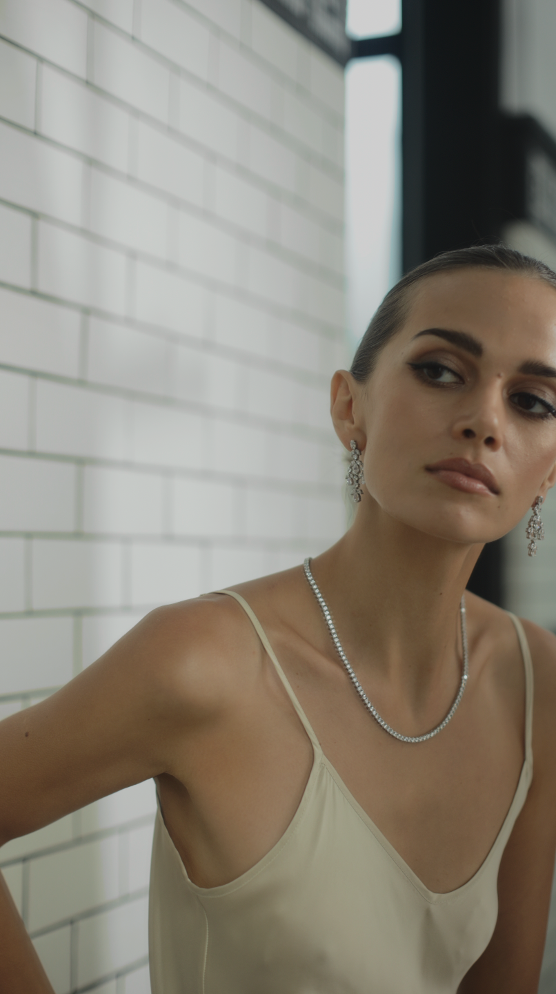 Aster White Chandelier Earrings