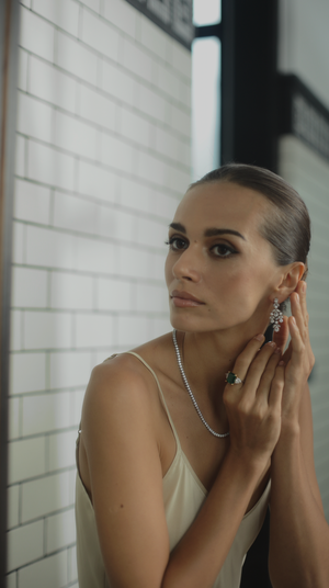 Aster White Chandelier Earrings