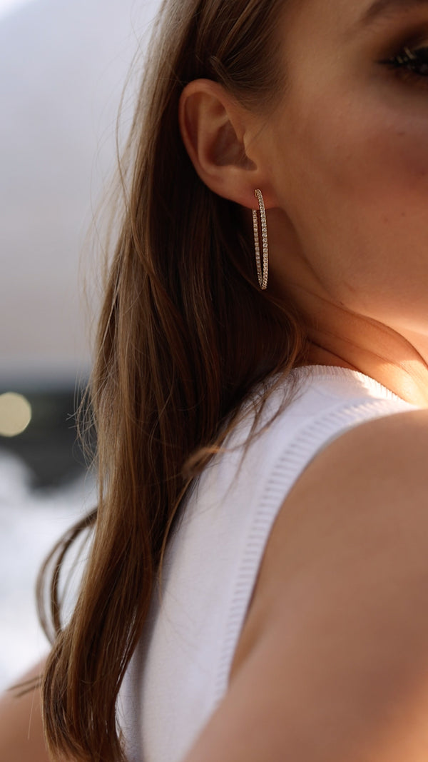 Paloma Large Hoop Earrings Gold Vermeil