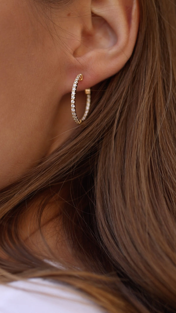 Cassia Hoop Earrings Gold Vermeil