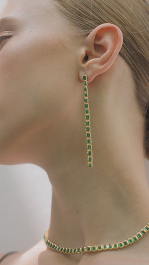 Cassidy Earrings Emerald Gold Verm