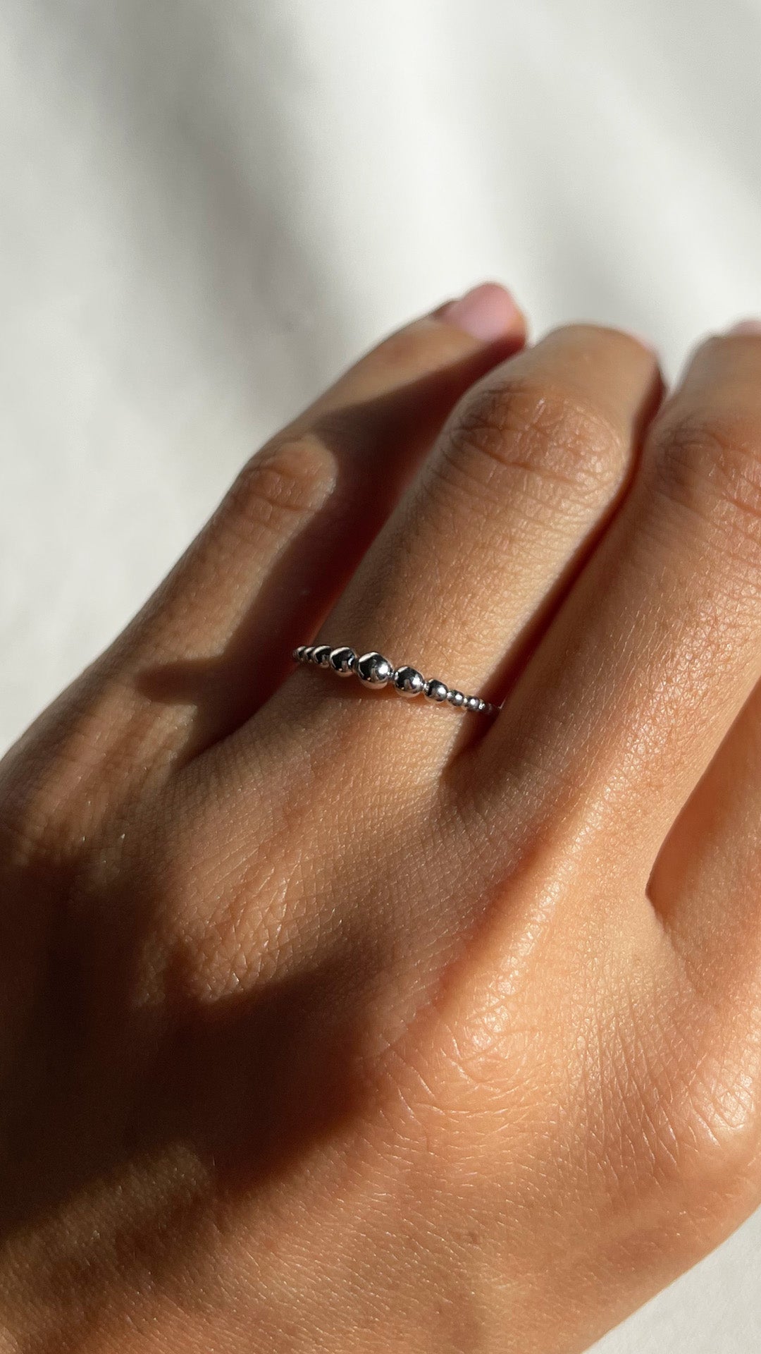 Cady Bead Ring Silver