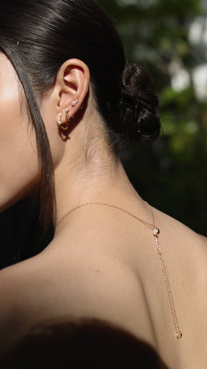 Cady Pearl and Bead Stud Gold Vermeil
