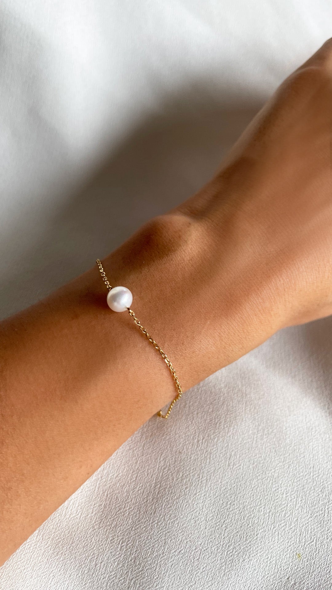 Cady Solitaire Pearl Bracelet Gold Vermeil