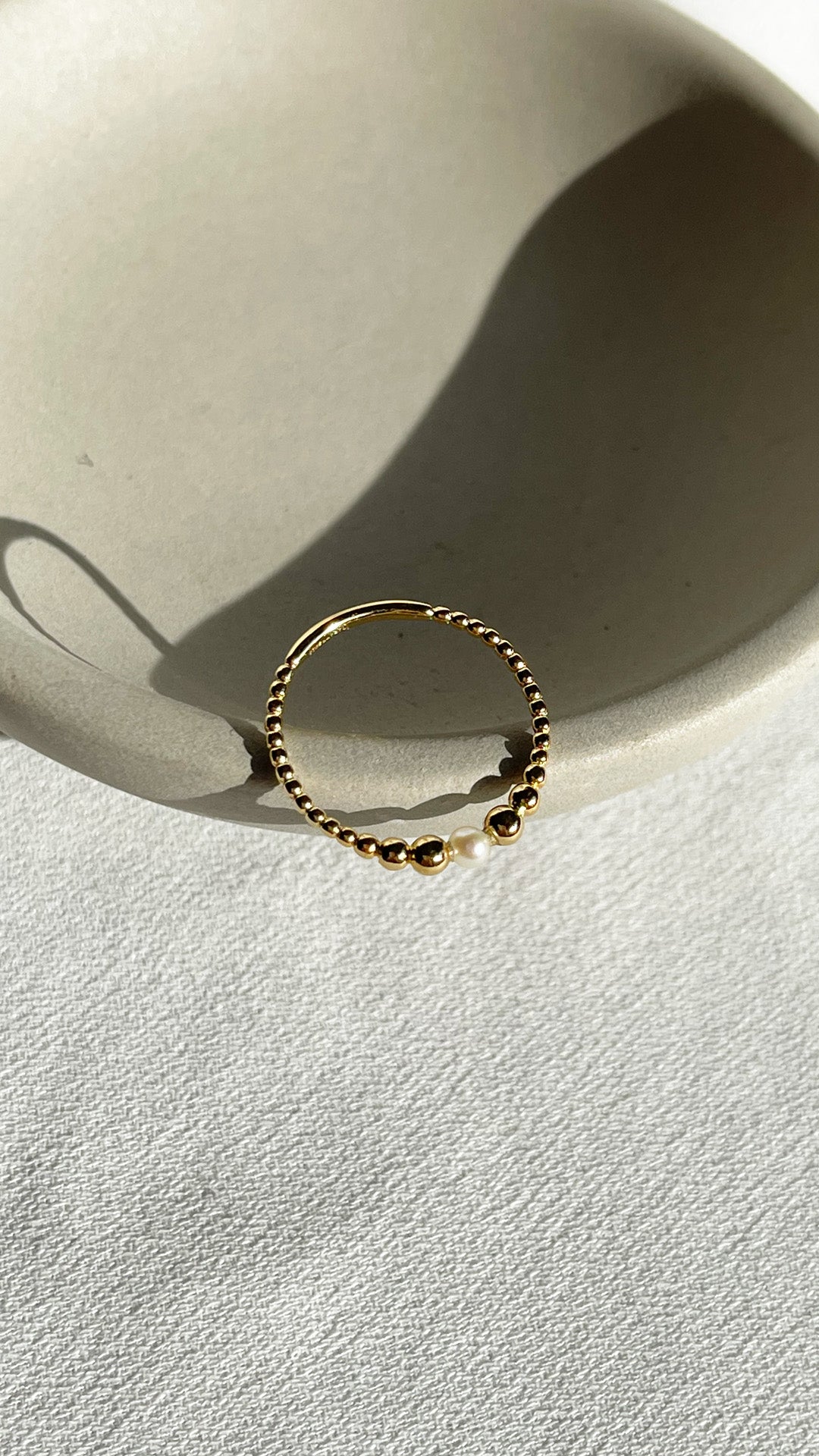 Cady Bead with Single Pearl Gold Vermeil