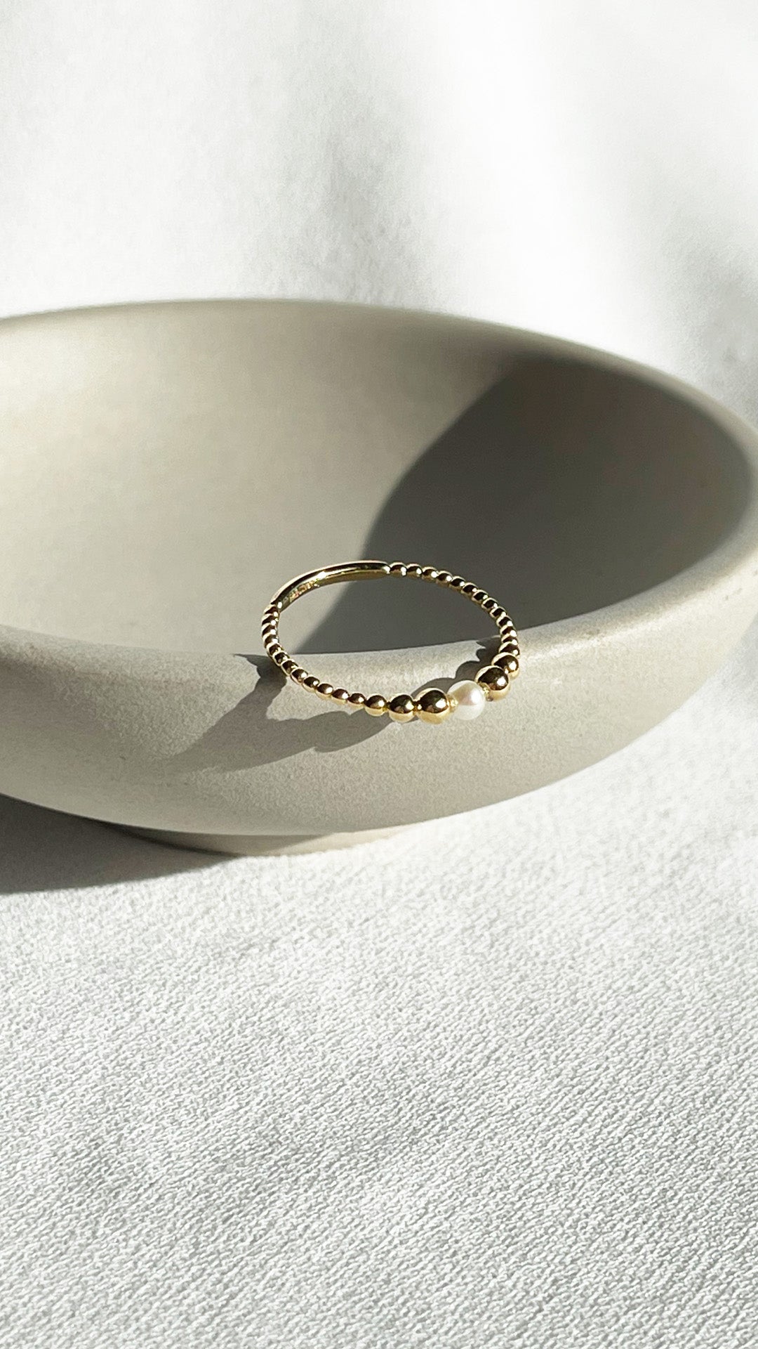 Cady Bead with Single Pearl Gold Vermeil