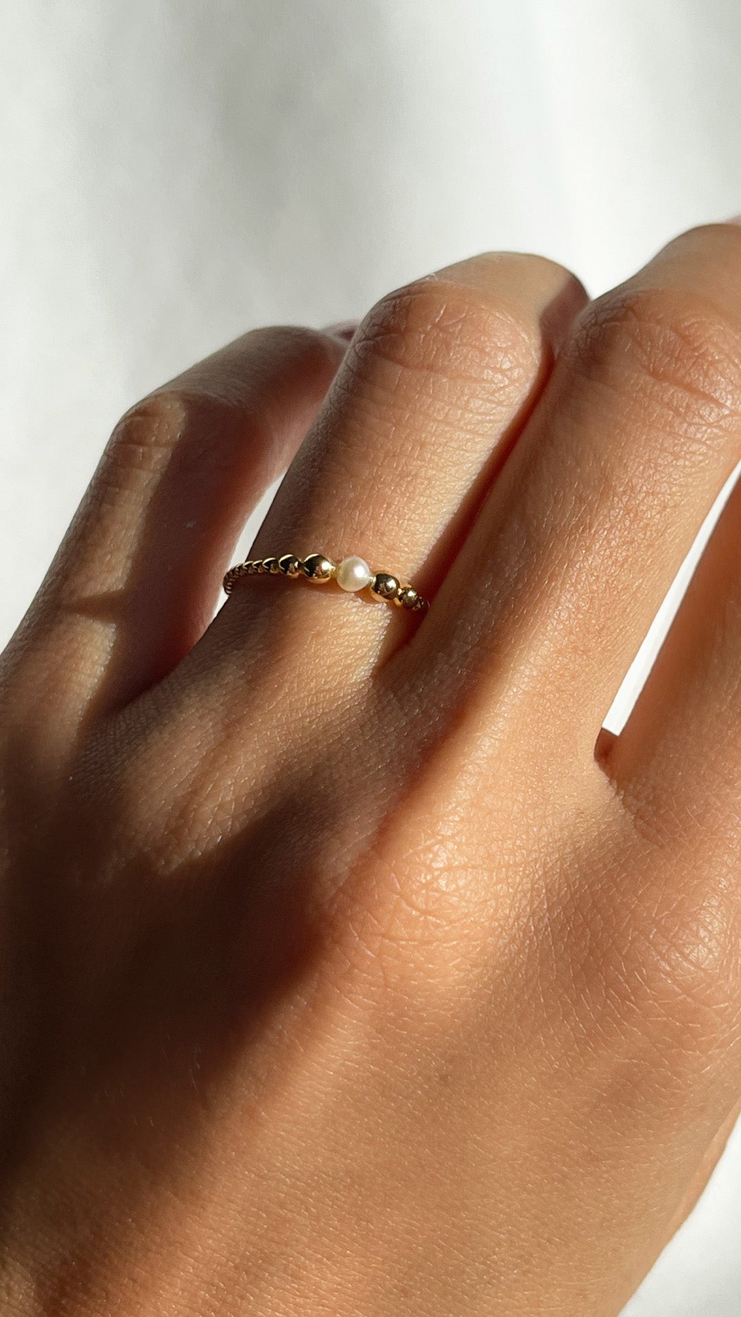 Cady Bead with Single Pearl Gold Vermeil