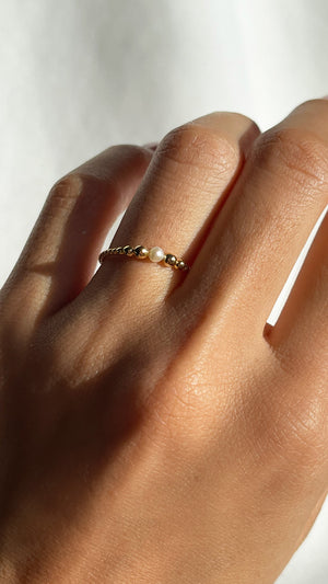 Cady Bead with Single Pearl Gold Vermeil