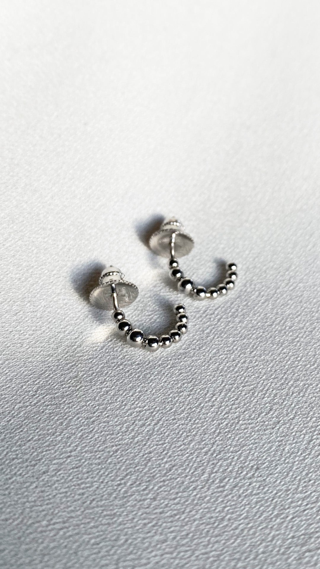 Cady Bead Hoops Silver