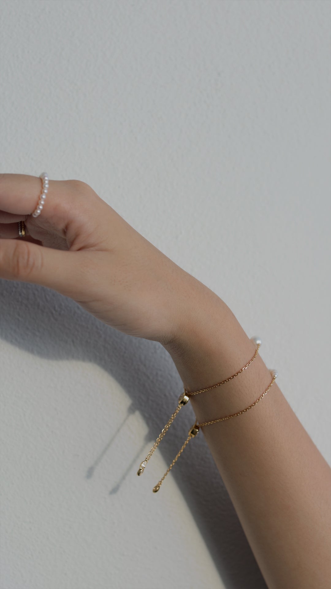 Cady Solitaire Pearl Bracelet Gold Vermeil