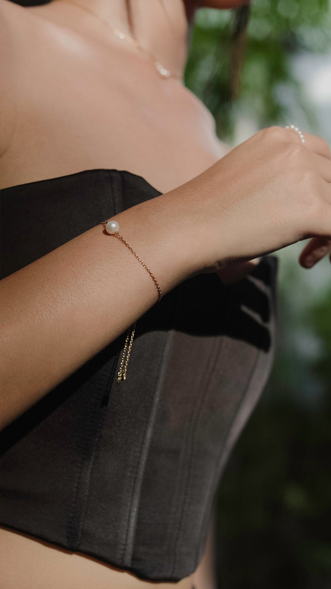 Cady Solitaire Pearl Bracelet Gold Vermeil