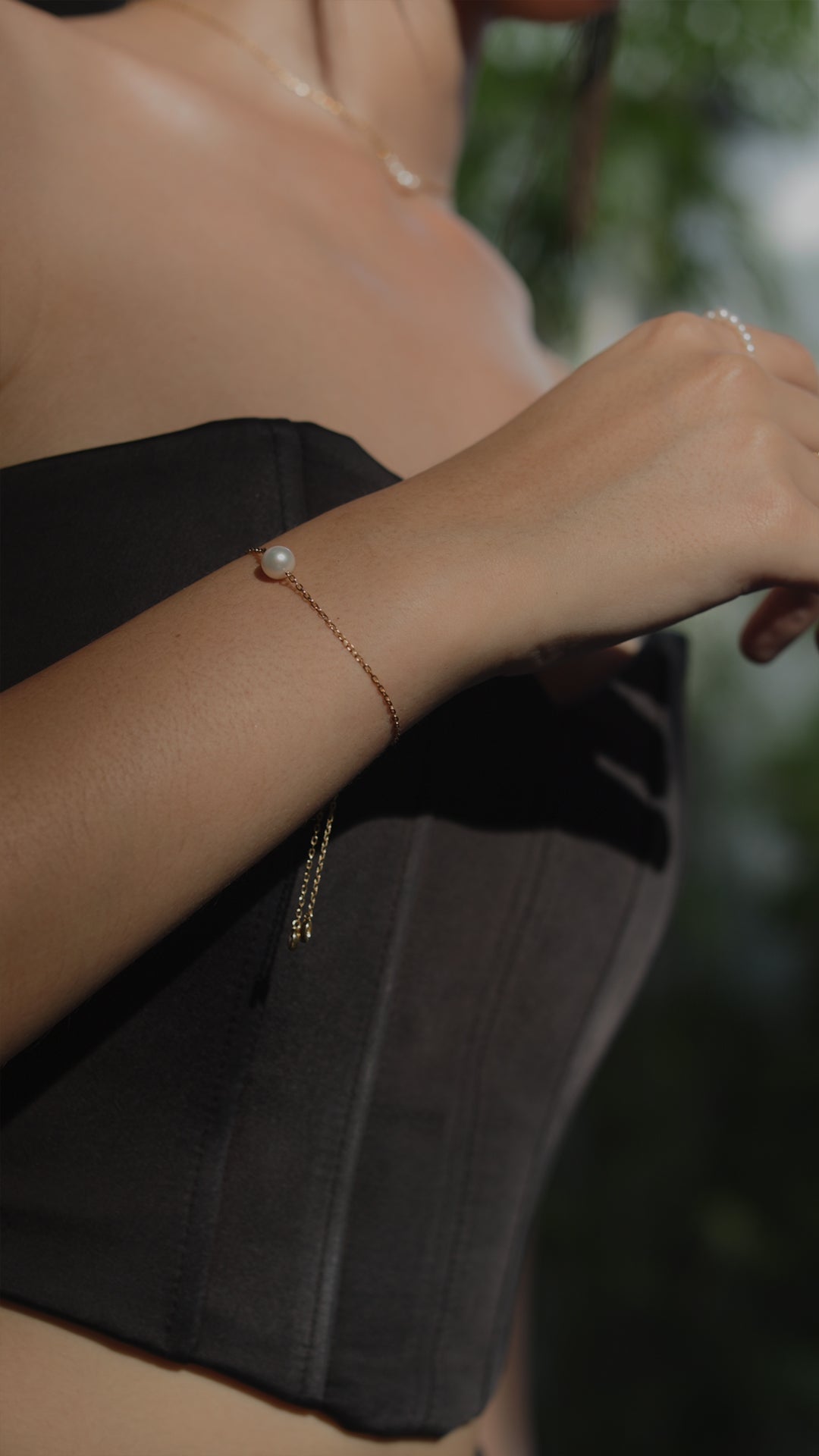 Cady Solitaire Pearl Bracelet Gold Vermeil