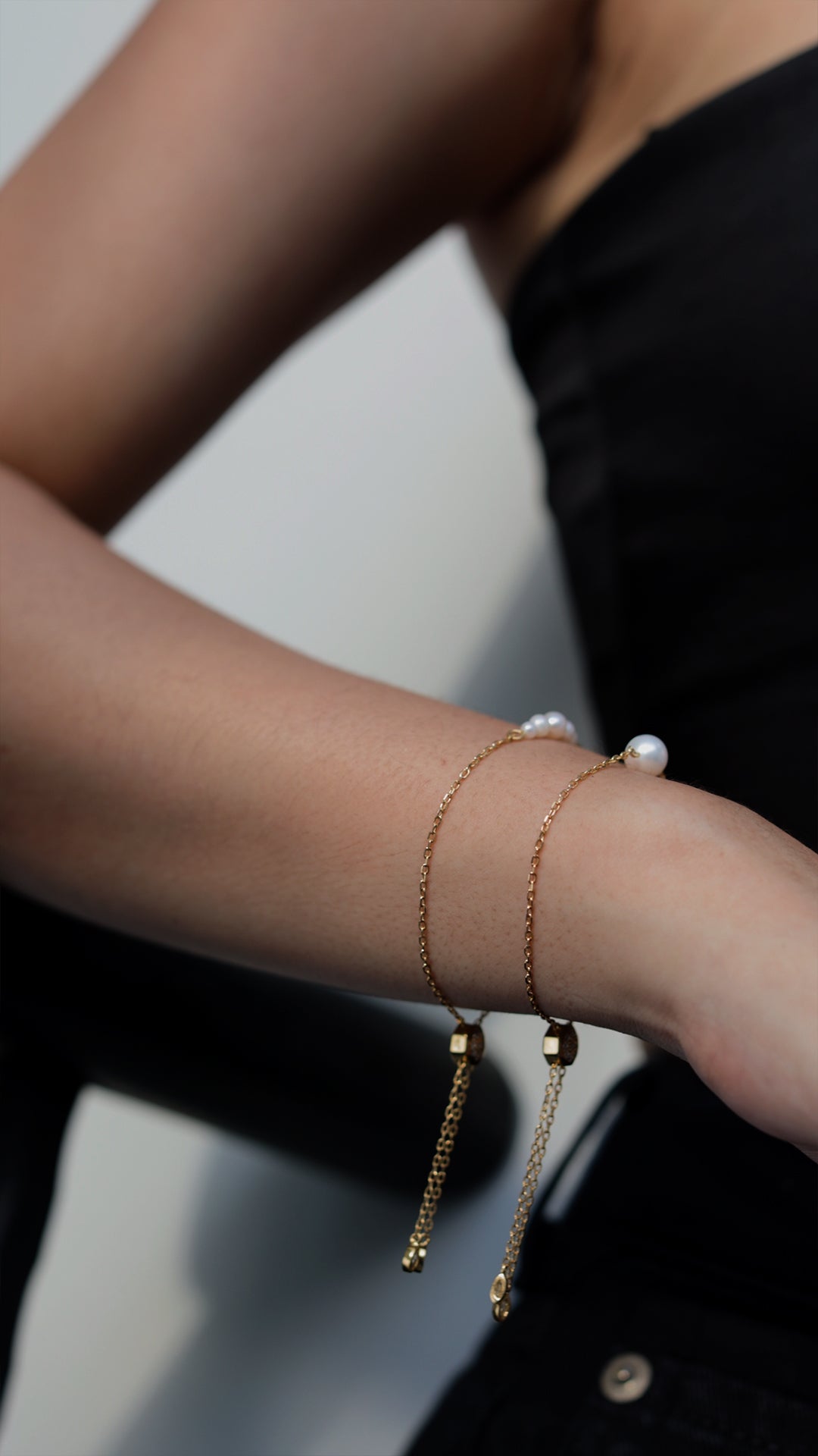 Cady Solitaire Pearl Bracelet Gold Vermeil