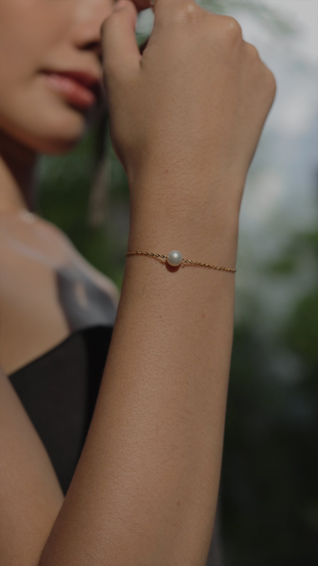 Cady Solitaire Pearl Bracelet Gold Vermeil