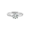 The Caroline Ring features a lab grown diamond in a classic round cut, set in polished 18K white gold—perfect for engagement rings or carat rings.


