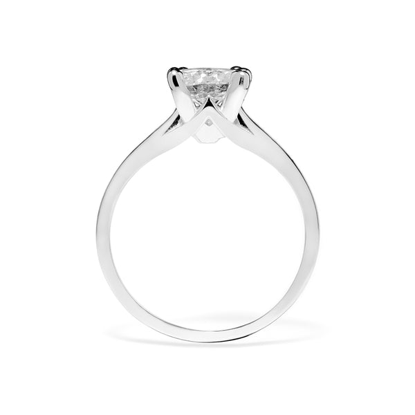A sparkling 0.57ct lab grown diamond solitaire engagement ring in a four-prong white gold setting,