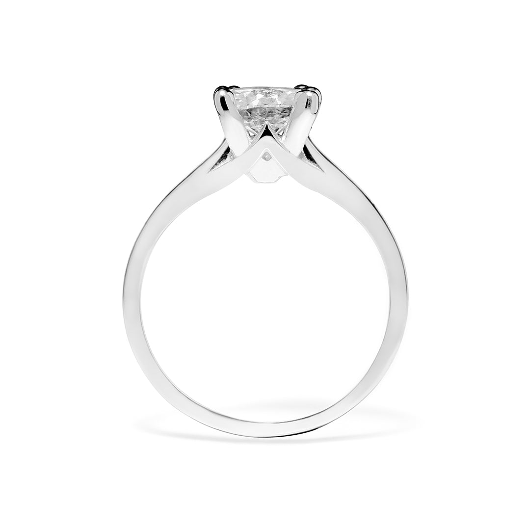 A sparkling 0.57ct lab grown diamond solitaire engagement ring in a four-prong white gold setting,