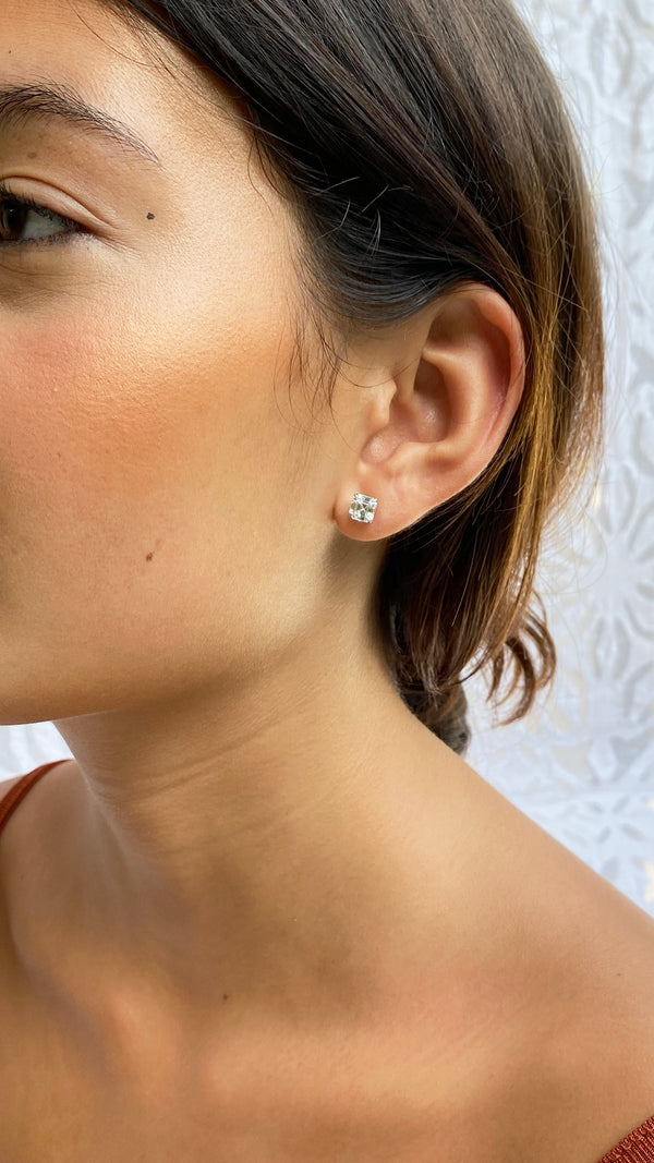 Charlie Stud Earrings 9K White Gold
