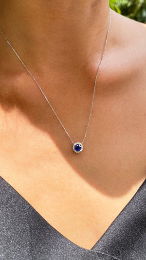 Cory Necklace 0.50ct Sapphire 18K White Gold