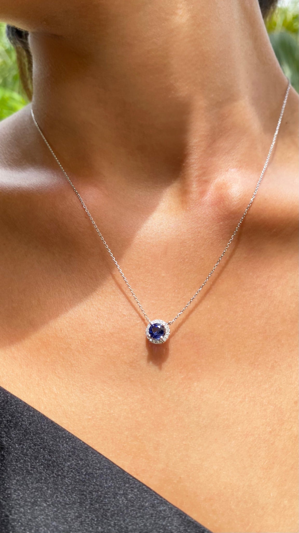 Cory Necklace 1.00ct 18K White Gold Sapphire
