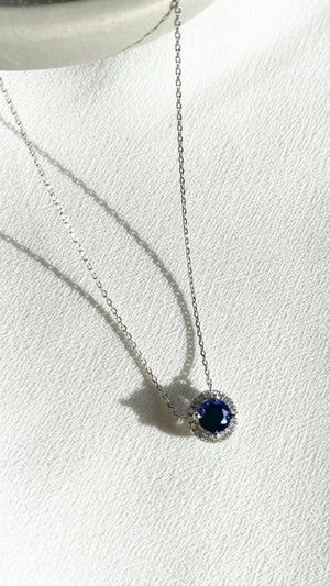 Cory Necklace 0.50ct Sapphire 18K White Gold