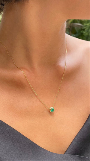 Simple emerald necklace on sale