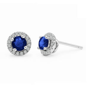 Cory Studs 1.00ct 18K White Gold Sapphire