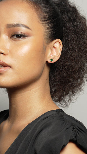 Danu Studs Emerald Gold Vermeil