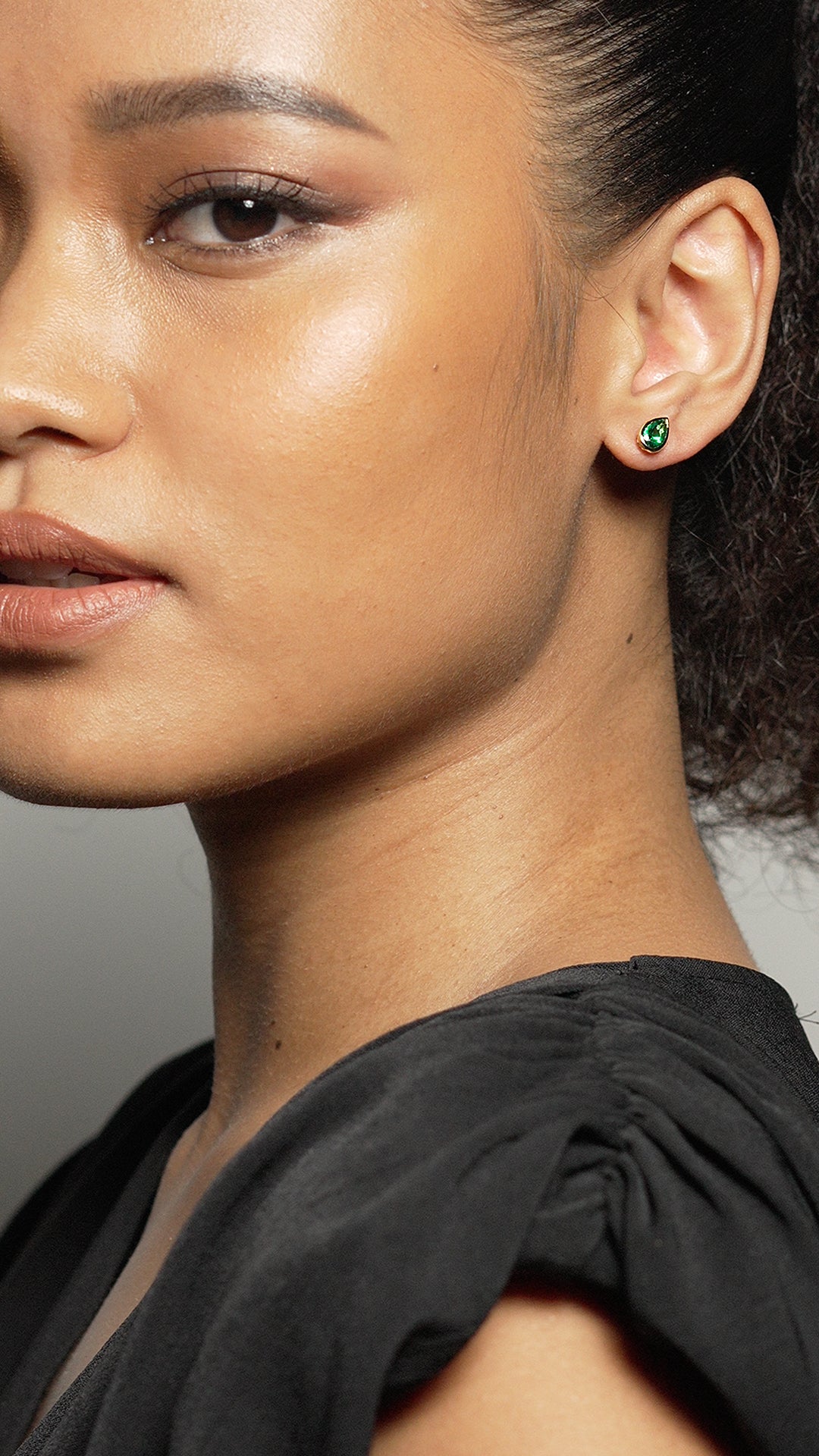 Danu Studs Emerald Gold Vermeil