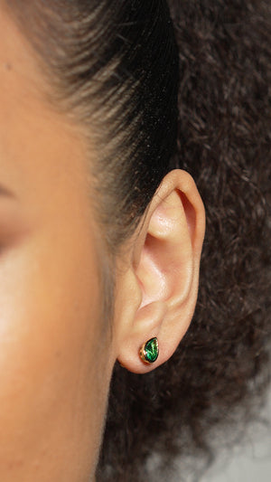 Danu Studs Emerald Gold Vermeil