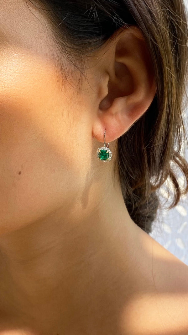 Deleyza Earrings Emerald Sterling Silver