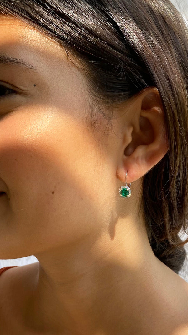 Deleyza Earrings Emerald Sterling Silver