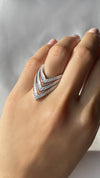 Delta Ring White Gold Plated