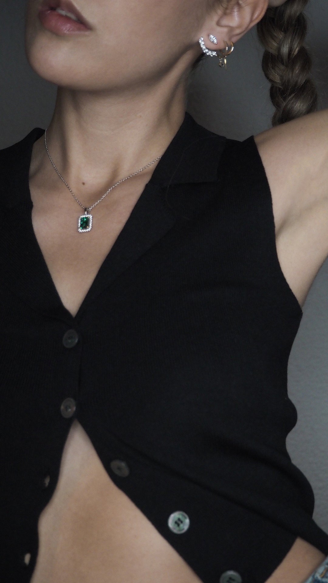 Eton Green Borderset Necklace