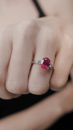 Elizabeth Ring 1.50ct Ruby 18K White Gold