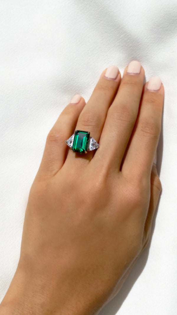 Erica Ring Emerald Green Sterling Silver
