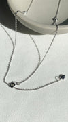 Emile Sapphire Necklace White Gold Plated