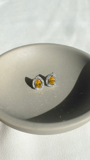 Emile Yellow Studs Silver