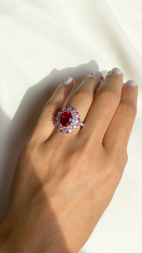 Emma Ring Ruby Sterling Silver