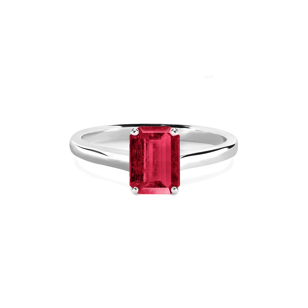 Evelyn Ring 18K White Gold Ruby CARAT* London UK
