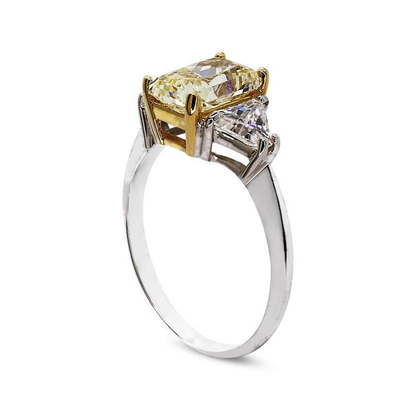 Farrah Canary Radiant Ring 9K White Gold