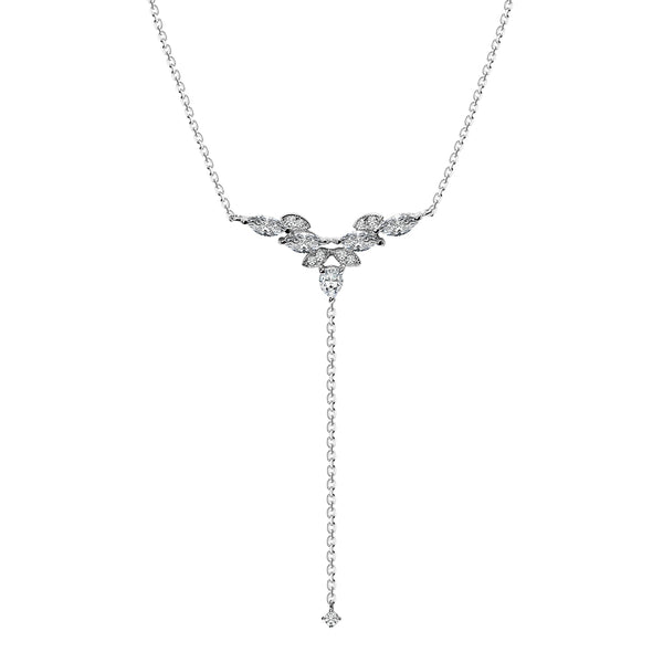 Fleur Necklace 9K White Gold