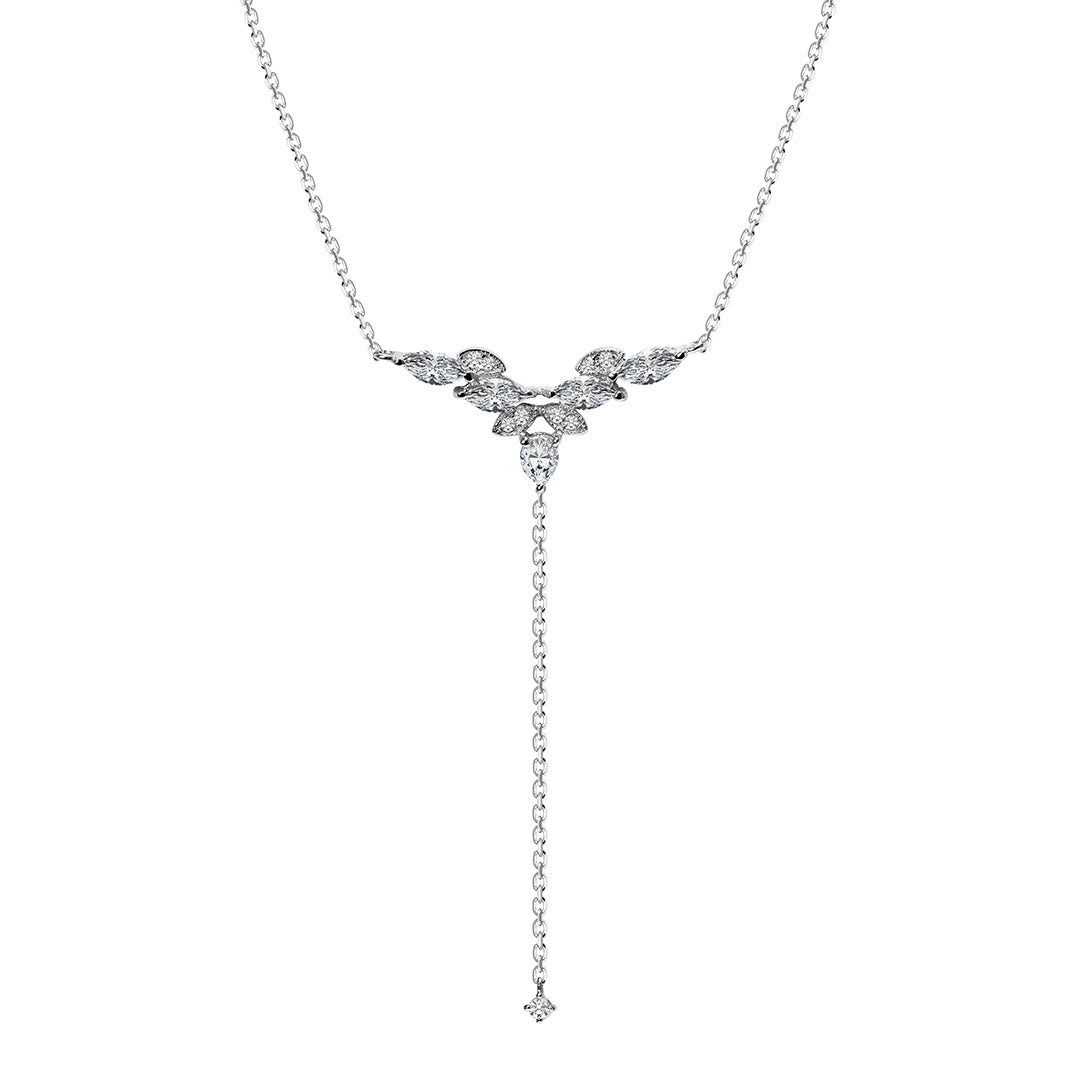 Fleur Necklace 9K White Gold