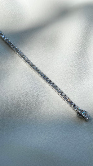 Francine Round Tennis Bracelet White Gold Plated