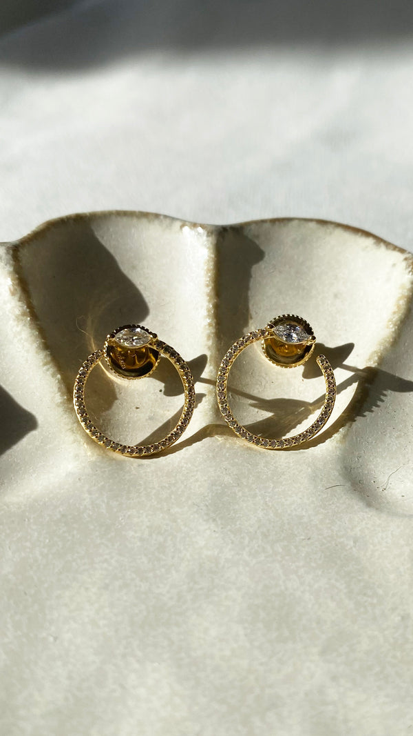 Gaea Hoop Earrings Gold Vermeil