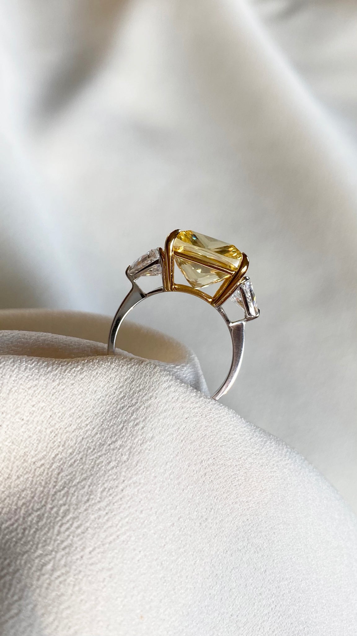 Gemma Canary Cocktail Ring
