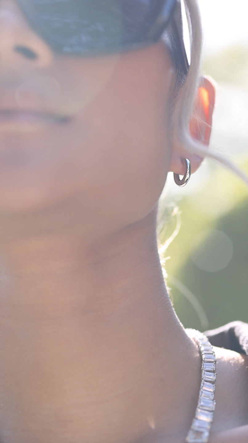Haley Hoops Small Silver