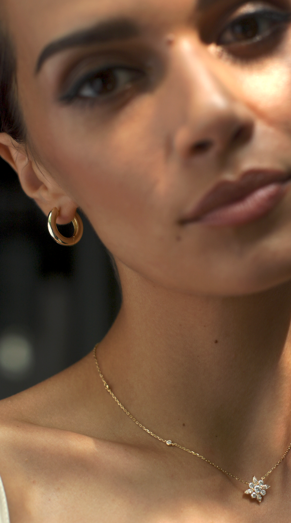 Classic large gold vermeil hoop earrings for everyday wear
